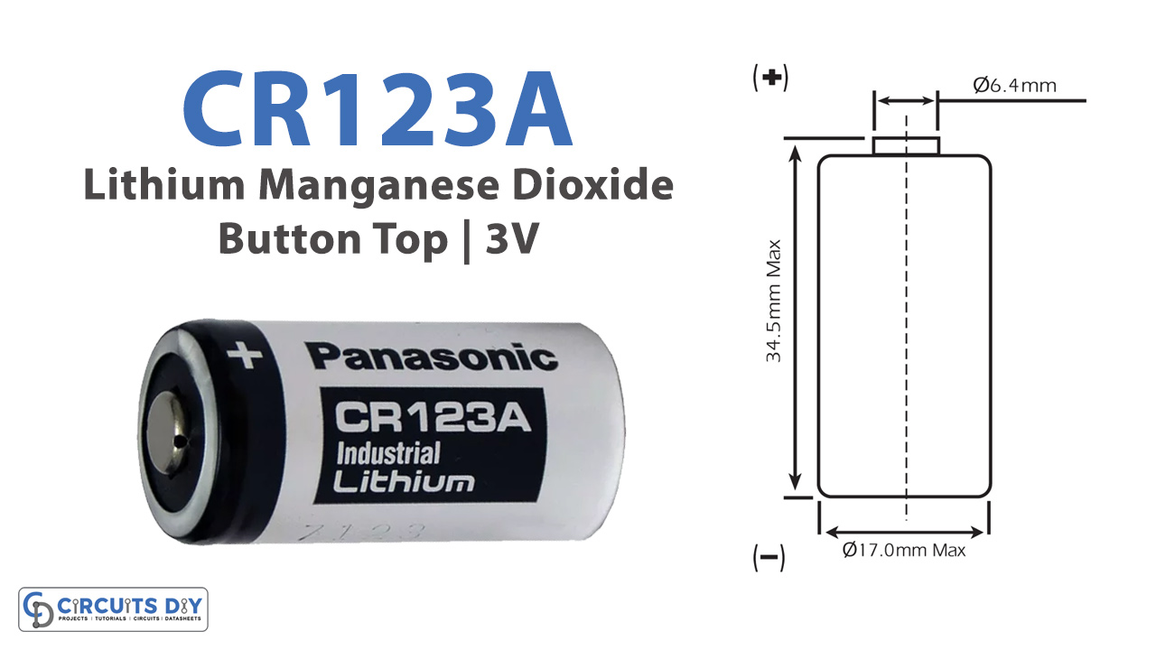 CR123A Button Top Lithium Manganese Dioxide Battery 3V