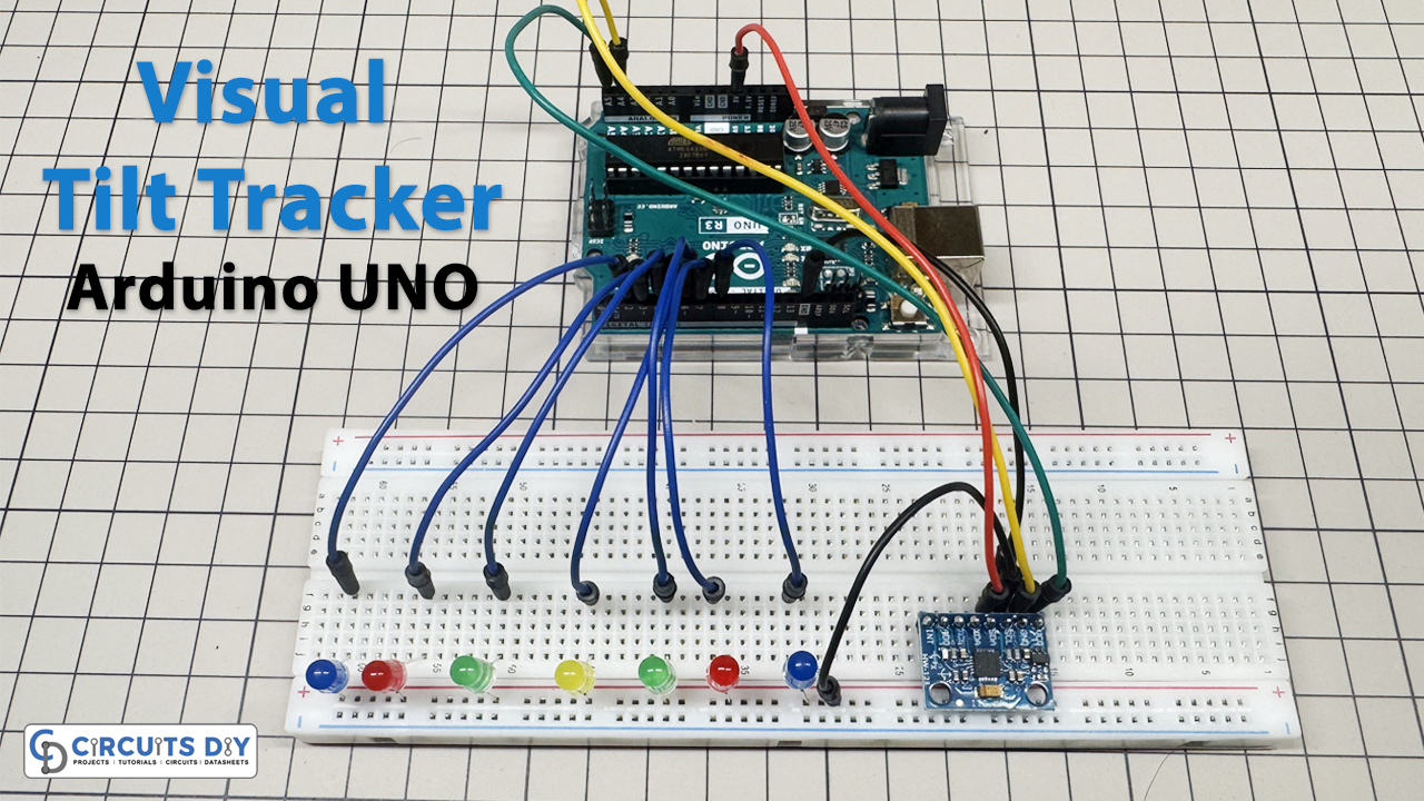Visual Tilt Tracker using Arduino UNO and MPU6050 with LED Directional Display